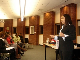 Dr. Cherry presenting to leaders